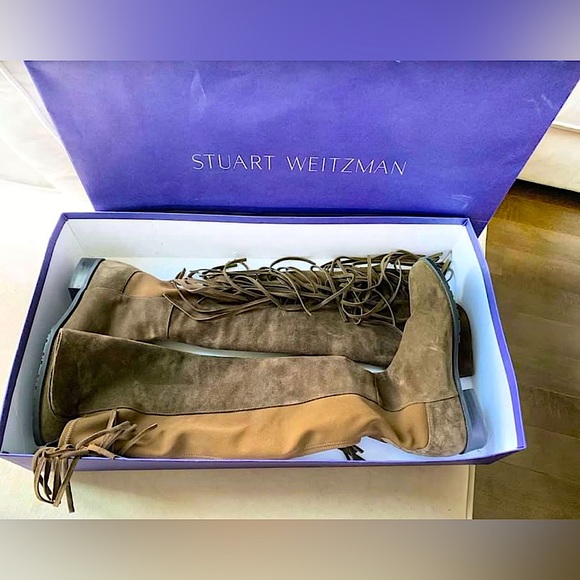 Stuart Weitzman MANE OTK Boots In MOSS GREEN - Picture 10 of 17